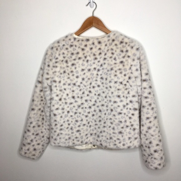 Cat & Jack White & Brown Leopard Coat XL 14/16 - Picture 3 of 9